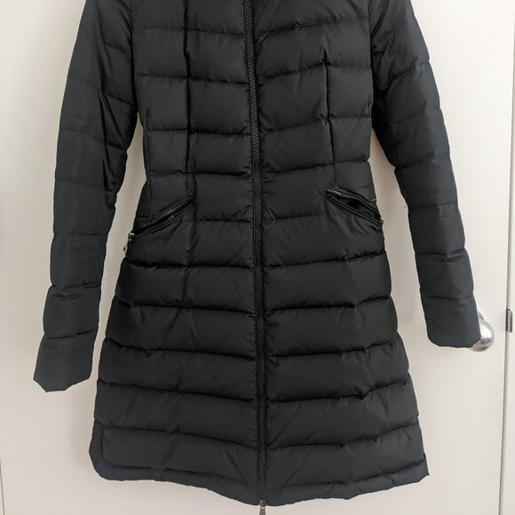 Black Flammette Down Winter Coat Moncler Size 00 - Picture 2 of 13